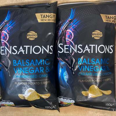 3x Walkers Sensations Balsamic Vinegar & Caramelised Onion Crisps (3x150g)