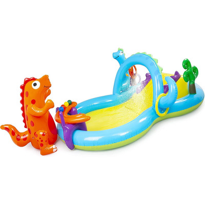 Giant 2.23m Inflatable Dinosaur Paddling Pool with Slide