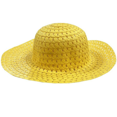 Children’s Easter Straw Bonnet Hat For Decorating - Assorted - Yellow