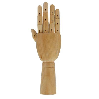 12"/30cm Artists Poseable Wooden Mannequin Hands - Right Hand