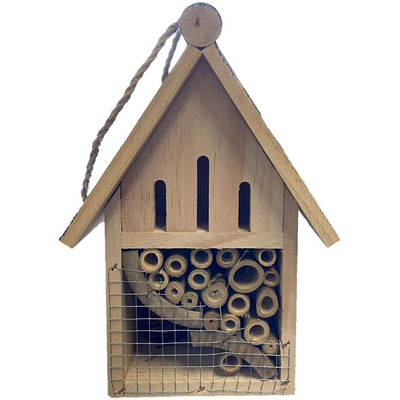 Hanging Wooden Bee Butterfly Insect Hotel Hive Garden Shelter - 4
