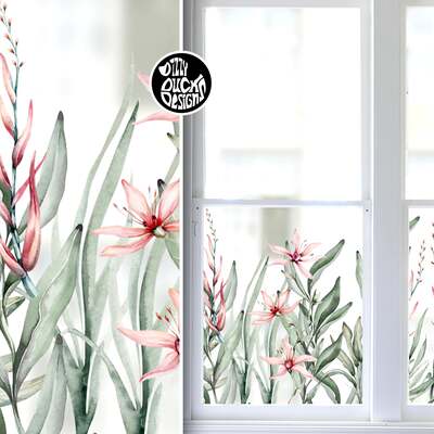 Tropical Grass Window Decal Border - 120 x 74 cm
