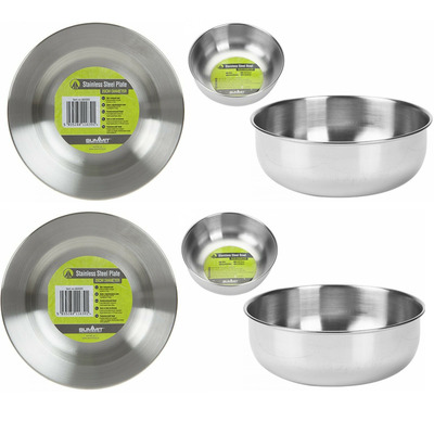 Four piece Stainless Steel Camping Dinner Set