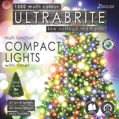 Multi-Coloured Ultra Bright LED Multi-Function Christmas Compact Lights - 1500