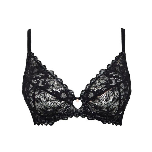 Figleaves Isla Lace Plunge Bra - Black