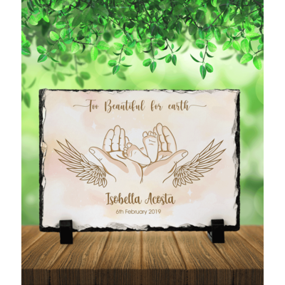 Personalised Angel Baby Memorial Slate Plaque Gift