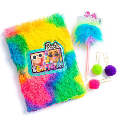 Girls Barbie Fluffy Diary & Accessories Set
