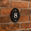 Image of Black Aluminium House Number Oval 15 x 10cm 2 Digit
