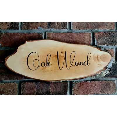 Personalised Rustic Wooden Slice House Sign