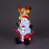 59cm Acrylic Santa, Snowman & Reindeer Tower With 60 Ice White LEDs