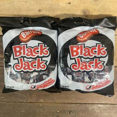1/2 Kg Barratt Black Jack Chews (3x175g Bags)