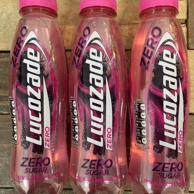 6x Lucozade Zero Pink Lemonade Bottles (6x380ml)
