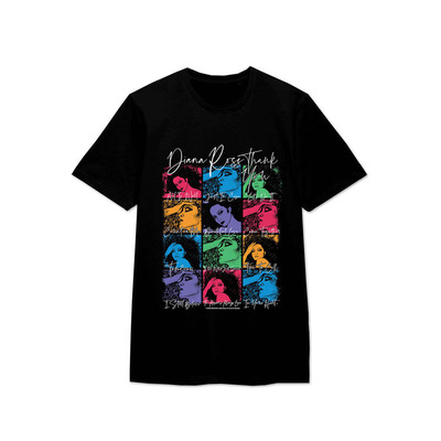 Bioworld Diana Ross Thankyou Pop Art T-Shirt Black L