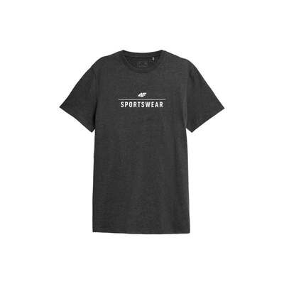 4F Mens Short-Sleeved T-shirt - Dark Gray Melange