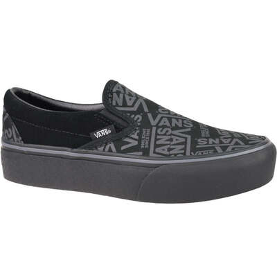 Vans Womens 66 Classic Slip-On Platform Shoes - Black