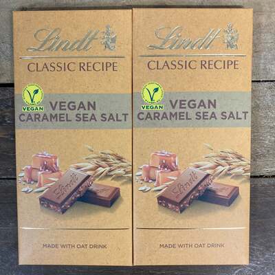 3x Lindt Classic Recipe Vegan Caramel Sea Salt Chocolate Bars (3x100g)