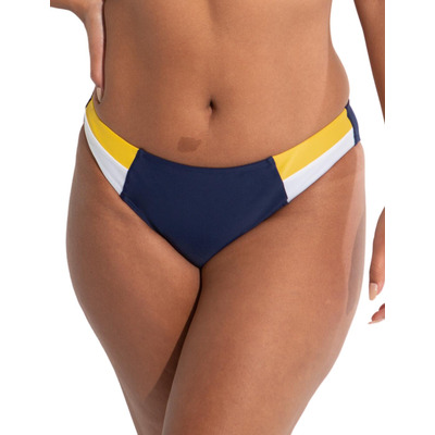 Pour Moi Palm Springs Colour Block Tab Bikini Brief - Yellow/Navy/White - XL - 16
