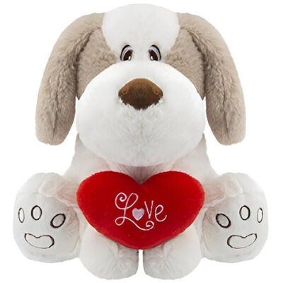 22cm Valentines Day Puppy Dog Soft Toy With Love Heart