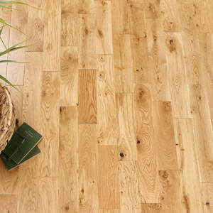 Lusso Florence Natural Smooth UV Lacquered Solid Oak Flooring 90mm