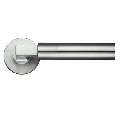 Zoo Hardware ZPS Orion Lever On Round Rose, Satin Stainless Steel - ZPS110SS (sold in pairs) SATIN STAINLESS STEEL