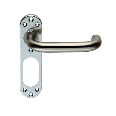 Eurospec Stainless Steel Safety Lever on Inner Backplate, Satin Or Polished Stainless Steel - CSLP1190 (sold in pairs) SATIN STAINLESS STEEL