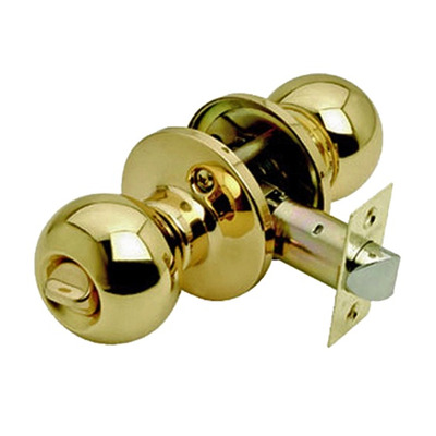 Excel Bala Passage Door Knobs, Polished Brass - 680 ENTRANCE (KEY-LOCK, SUPPLIED WITH 2 KEYS) - LOCK