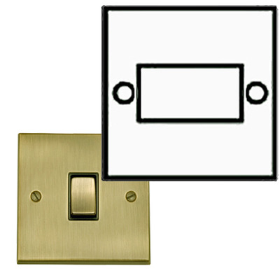 M Marcus Electrical Victorian Raised Plate Fan Isolating Switch, Antique Brass Finish, Black Inset Trim - R91.990.BK ANTIQUE BRASS - BLACK INSET TRIM