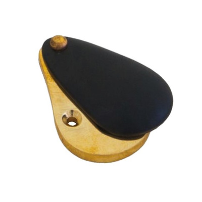 From The Anvil Plain Standard Profile Escutcheon & Cover, Polished Brass & Ebony - 83559 POLISHED BRASS & EBONY