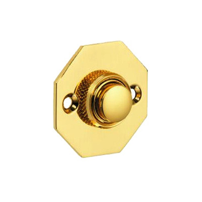 Croft Architectural Octagonal Bell Push, Various Finishes Available* - 1916 POLISHED BRASS