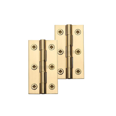 Heritage Brass Extruded Brass Cabinet Hinges (Various Sizes), Polished Brass - HG99-110-PB (sold in pairs) POLISHED BRASS - 1" x 3/4"