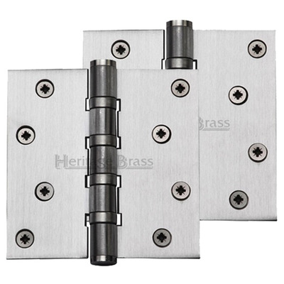 Heritage Brass 4" x 4" Ball Bearing (Steel Pin) Hinges, Satin Chrome - HG99-405-SC (sold in pairs) SATIN CHROME - 4" x 4"