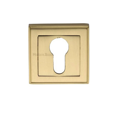 Heritage Brass Art Deco Euro Profile Key Escutcheon, Satin Brass - DEC7020-SB SATIN BRASS