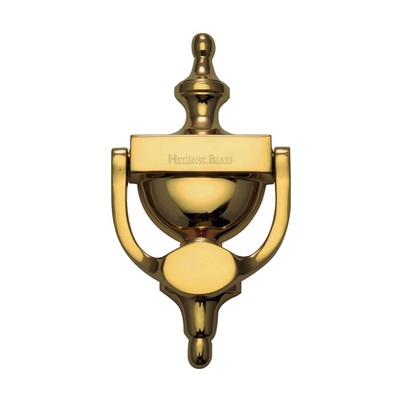 Heritage Brass Urn Door Knocker (Small Or Large), Polished Brass - V910 152-PB 152mm x 66mm