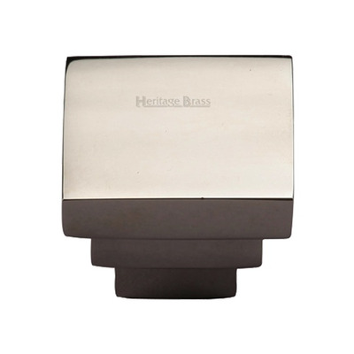 Heritage Brass Square Stepped Cabinet Knob, Polished Nickel - C3672-PNF POLISHED NICKEL - 32mm