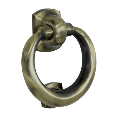 Prima Ring Door Knockers, Antique Brass - XL28 ANTIQUE BRASS