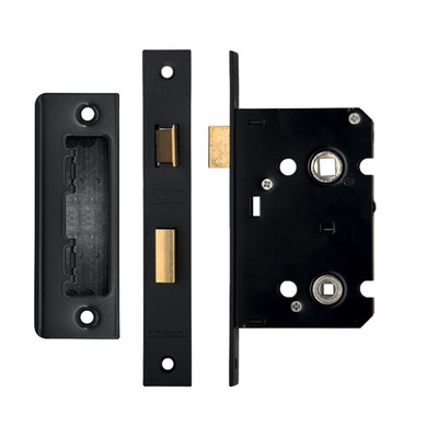 Zoo Hardware Contract Bathroom Lock (64mm OR 76mm), Powder Coated Black - ZBC64PCB 76mm (3 INCH) - POWDER COATED BLACK