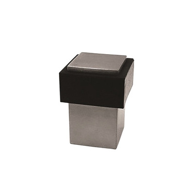 Steelworx Square Floor Door Stop With Rubber Buffer - Grade 304 Satin Stainless Steel - DSF1430SSS SATIN STAINLESS STEEL