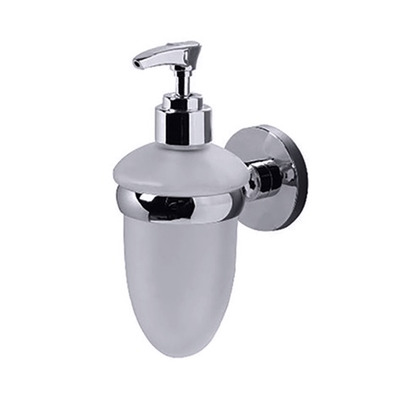 Prima Lily Collection Frosted Glass Liquid Soap Dispenser, Polished Chrome - ML34 POLISHED CHROME WITH FROSTED GLASS
