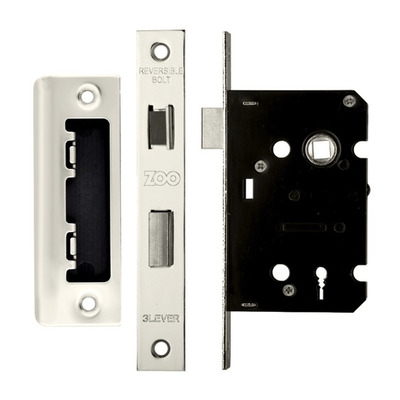 Zoo Hardware 3 Lever Contract Sash Lock (64mm OR 76mm), Polished Stainless Steel - ZSC364PS 64mm (2.5 INCH) - POLISHED STAINLESS STEEL
