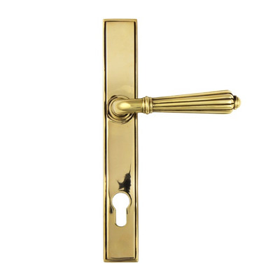 From The Anvil Hinton Slimline Lever Espagnolette, Sprung Door Handles, Aged Brass - 45314 (sold in pairs) AGED BRASS