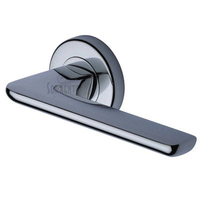 M Marcus Sorrento Trino Door Handles On Round Rose, Polished Chrome - SC-5352-PC (sold in pairs) POLISHED CHROME
