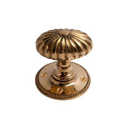 Cardea Ironmongery Pumpkin Oval Mortice Door Knob (55mm Diameter), Unlacquered Brass - AV021UNL UNLACQUERED BRASS
