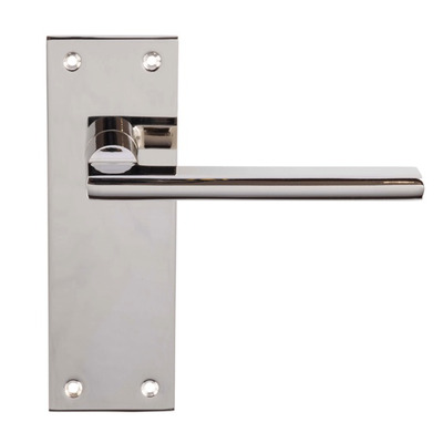 Carlisle Brass Trentino Door Handles On Slim Backplate, Polished Nickel - EUL031PN (sold in pairs) LATCH ** SPECIAL ORDER - PLEASE ALLOW 6 WEEKS DELIVERY TIME **