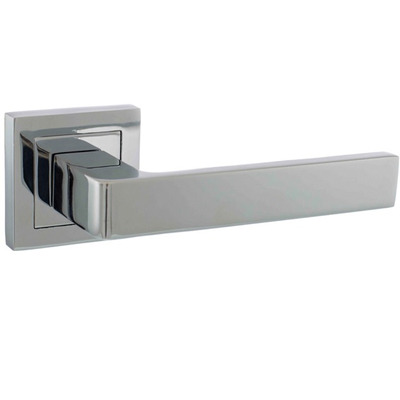Atlantic Status Montana Door Handles On Square Rose, Polished Chrome - S40SPC (sold in pairs) POLISHED CHROME