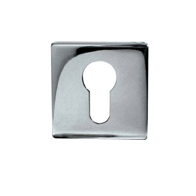 Frelan Hardware Euro Profile Square Escutcheon (52mm x 52mm x 7mm), Polished Stainless Steel - JPS11 GRADE 304 - 52mm x 7mm EURO PROFILE (CYLINDER HOLE)