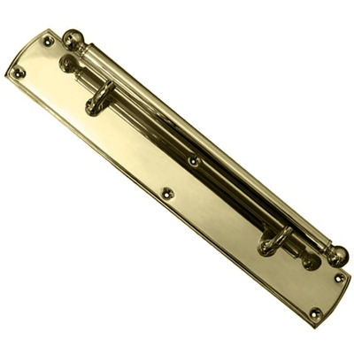 Frelan Hardware Blenheim Pull Handle On Backplate (380mm OR 460mm), Polished Brass - JV3696PB POLISHED BRASS - 460mm x 75mm