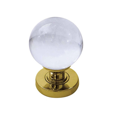 Frelan Hardware Plain Ball Glass Mortice Door Knob, Polished Brass - JH5201PB (sold in pairs) POLISHED BRASS