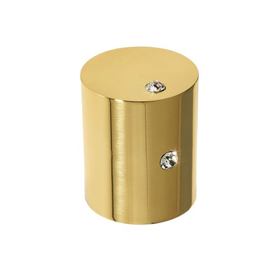 Frelan Hardware Crystal Cylindrical Mortice Door Knob, Polished Brass With Swarovski Crystal - 2014PB POLISHED BRASS
