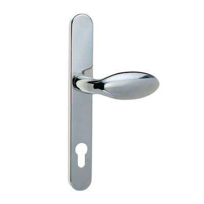 Mila Supa Standard Lever/Pad Door Handles, 240mm Backplate - 92mm C/C Euro Lock, Polished Stainless Steel - 570511 (sold in pairs) POLISHED STAINLESS STEEL - 240mm (92mm C/C)