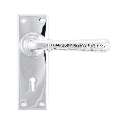 From The Anvil Hammered Newbury Door Handles, Polished Chrome - 46213 (sold in pairs) BATHROOM